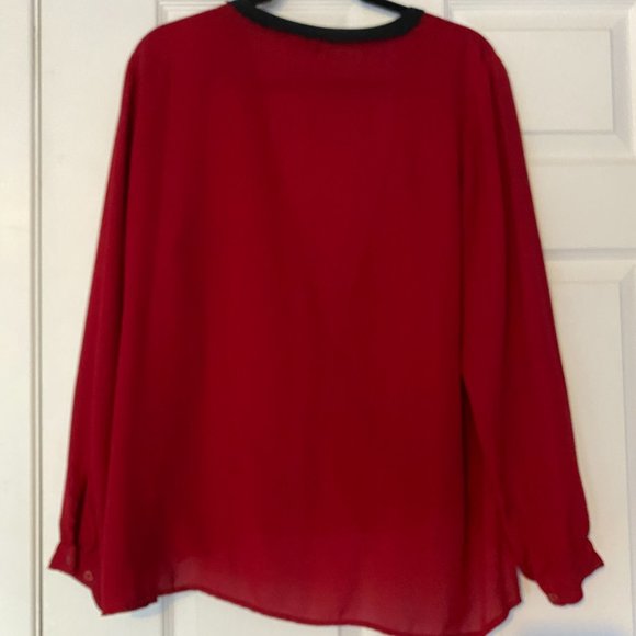 Sheer Deep V Neck Blouse - Picture 4 of 9